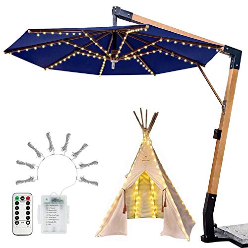 Preisvergleich Produktbild Heartnest Gartenschirm Beleuchtung Batteriebetriebene, Sonnenschirm-Schnur-Licht mit Fernbedienung 8 Modus 104 LED Umbrella Polen Licht für Outdoor-Strand, Restaurant, Pool, Camping