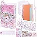 Bloc Notes Licorne Set, Carnet Secret Fille Stylo Autocollants Unicorn Papeterie, Remplissable Journal de bord Licorne pour Les Filles Garçon de 4 5 6 7 8 9 10 11 Ans