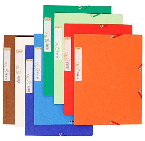 Exacompta Schnellhefter, 3 Klappen 6 elastisch Forever Karte recycelte zweifarbig 380 g verschiedene Farben