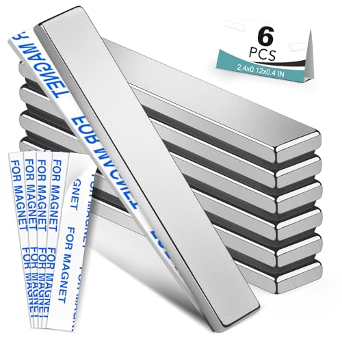 Image of BEST CHOICE MAGNETS 6 Pack Strong Neodymium Bar Magnets, 60 x 10 x 3 mm
