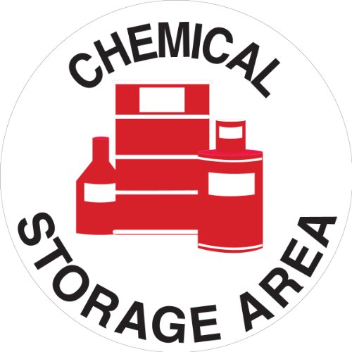 Signalisation sol antidérapante Chemical Storage Area vinyle mat Brady 49805