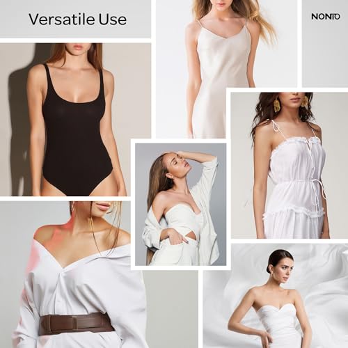 Image of NONIO Adhesive Bra Strapless Sticky Invisible Push up Reusable Silicone The Best Off Backless Viscous for Women Nude