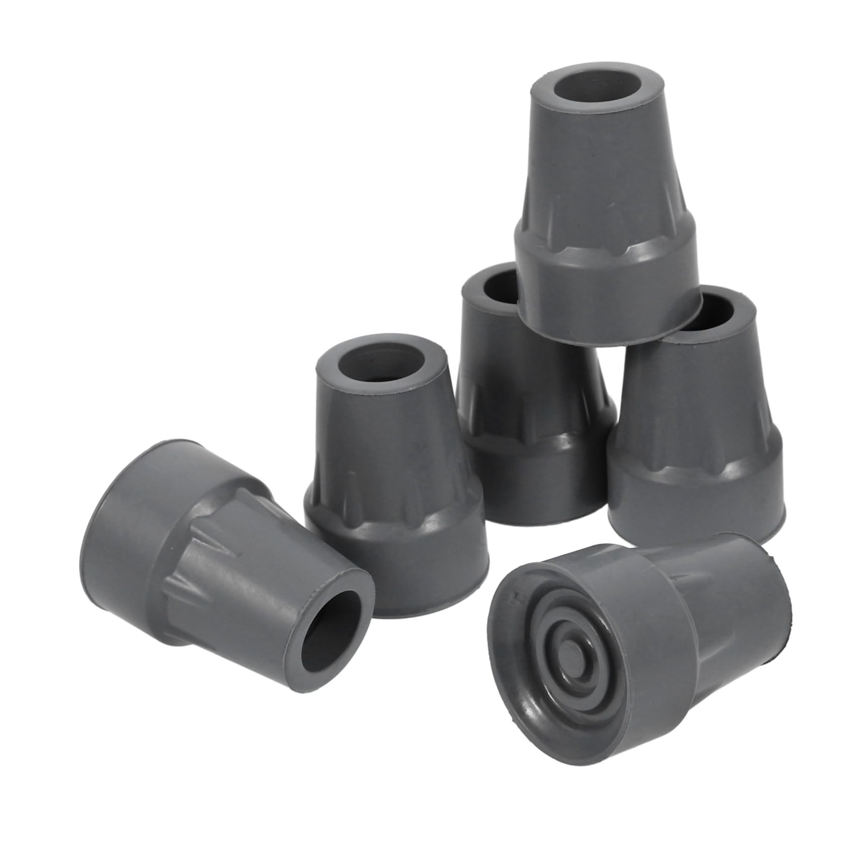 KOMBIUDA 6pcs Crutches Crutch Anti Slip Foot Pads Trekking Pole Tips Crutch Pads Crutch Feet Walking Pole Tip Replacement Walking Canes End Tips Self Standing Cane Tip Cane Tips Grey Rubber