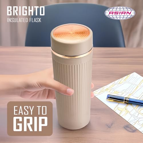 Image of Asian Brighto 500ml Insulated Thermosteel Flask | Hot Drink Coffee & Tea Water Bottle for Winter & Office | 6-Hour Heat Retention | Leakproof & BPA Free Christmas Gifting Travel Mug (Brown)