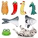 Fuyamp Jouets à l'herbe à Chat, 7PCS Jouet en Peluche Cataire Chat à Mâcher et à Nettoyer Les Dents Coussin Herbe à Chat Interactive Appropriés pour Les Jouets pour Les Chats et Chaton