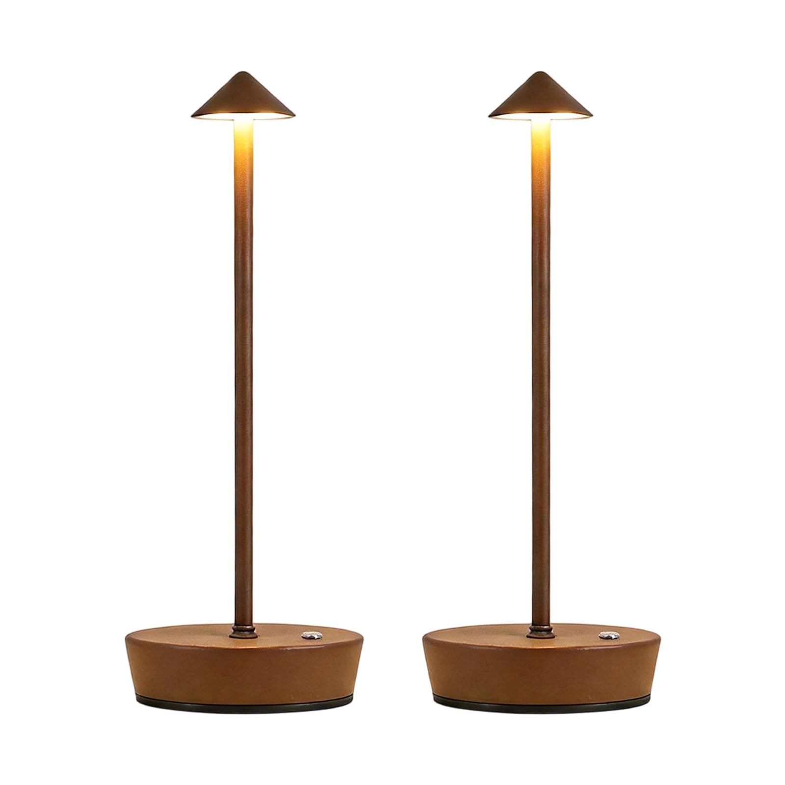 Buxuaaaa Brown Rechargeable Cordless Table Lamps Dimmable Atmospheres Light Portable Night Light Decoration Enduring Dimmable Atmospheres
