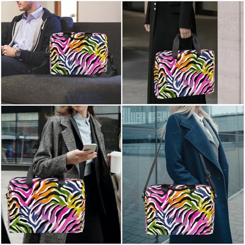 Bolsa para portátil 16" con diseño acuarela y cebra miniatura 7