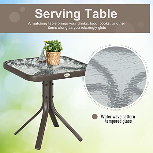 Outsunny US84B-359V00LN0131 3 Piece Outdoor Glider Chair With Coffee Table Bistro Set, 2 Patio Rocking Swing Chairs thumb #5