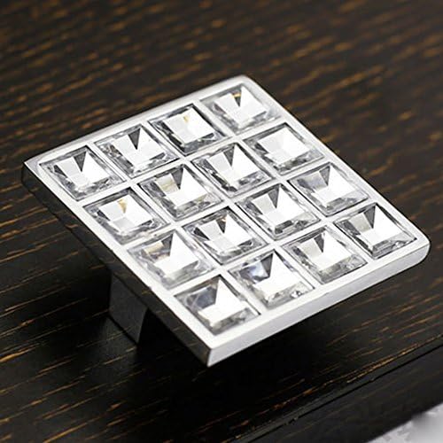 4pcs Square 16 Glass Diamond Kitchen Cabinet Handles Cupboard Dresser ...
