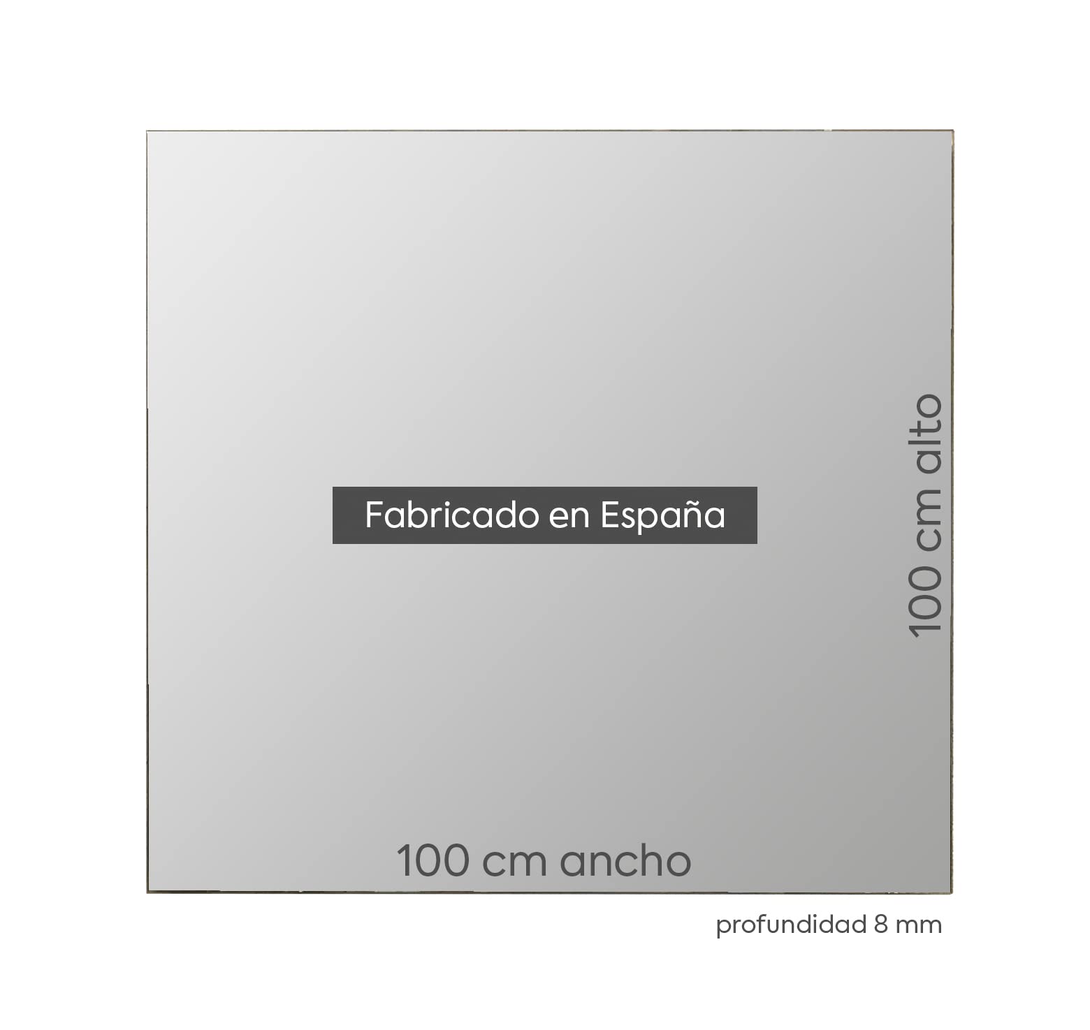 Espejo Baño Cuadrado Square 100x100 cm | Espejos de baño de Vidrio Resistente 4 mm, Plata Ecológica sin Cobre, Fácil Instalación | Diseño Moderno y Minimalista