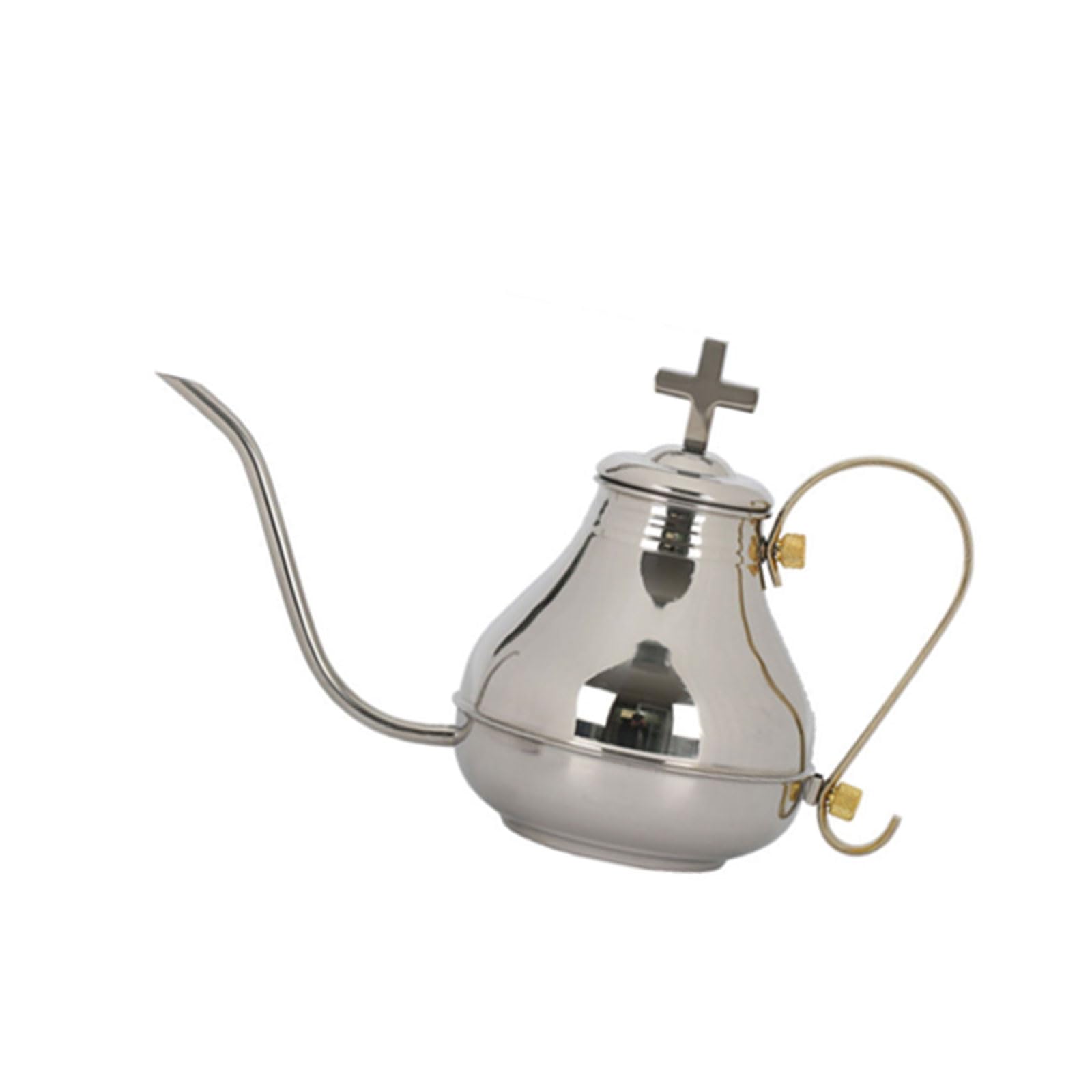 MALSSE Stainless Steel Grape Juices Pitcher with Crosses Religious Decoration for Communion Ceremony and Home Decoration Grape Juices Latin Pitcher with Crosses