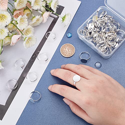 Miniatura 4 de Pandahall 50pcs Base Anillos Ajustable Base Componentes Joyas Anillo