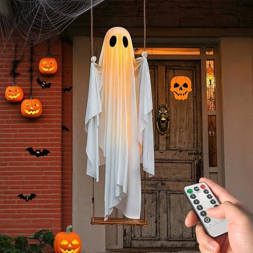 Halloween Decorations Outdoor Hanging Swing Ghost, Large Hanging Swing Ghost