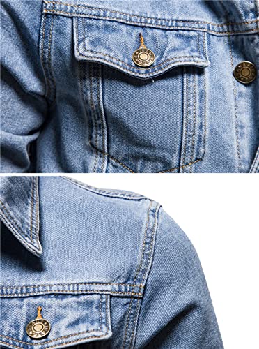 Fashion Mens Denim Trucker Jackets Slim Fit Mens Jeans Jacket Cotton Outwear Coat Long Sleeve Plus Size Male4