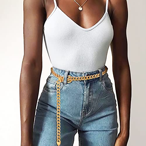 Whippy Waist Chain Belt Women Girls Adjustable Weave Body Link Belts For Jeans Dresses Gold M #TOP4