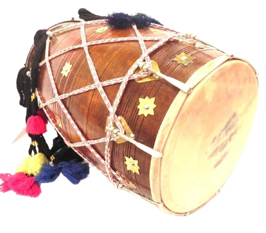 Punjabi Bhangra Dhol, Kacha Pakka Sheesham Holz, mit Tragetasche