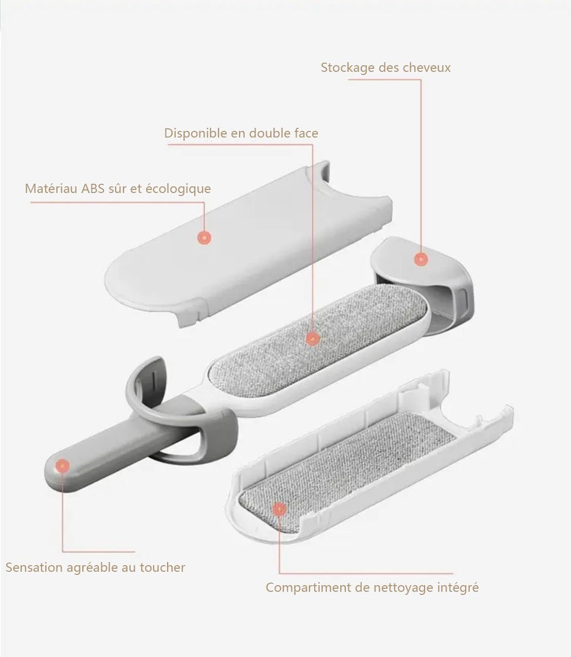 STOAT® Brosse à Peluches Double Face Autonettoyante et Réutilisable pour Poils d'Animaux