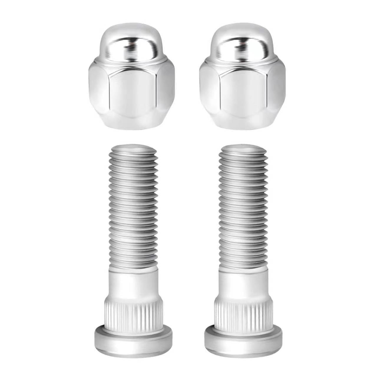 2 Set Wheel Stud Bolt Kit,M12x1.5 Wheel Bolts & Wheel Lug Nuts OEM#52950-14140,52950-M1000 for Front/Rear Wheel,Compatible with Hyundai Santa Fe Sonata,Kia Rio Sportage