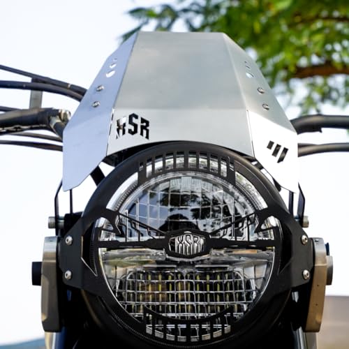 Image of M TECHNICS XSR 155 Metal Visor | NEO Retro Design Metal Visors for XSR 155 | Attractive Wind Shield Compatible for XSR155 | Stylish Look Visor Suitable for XSR155 (Metallic Silver)