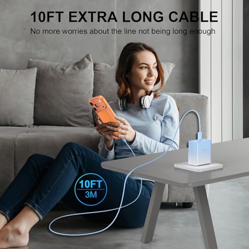 Cargador teléfono 16 Pro Max para usar el móvil en el sofá con cable largo 7
