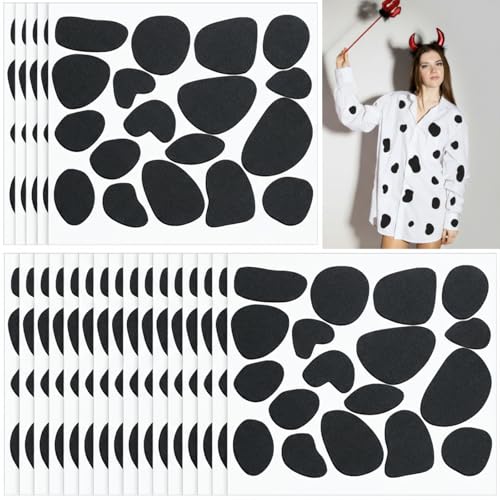 Kingdder Adhesive Felt Circles Black Self Adhesive Pads Felt Stickers Small Dalmation Dots for Halloween Adult DIY Costume Party Decorations Supplies(360 Pcs)