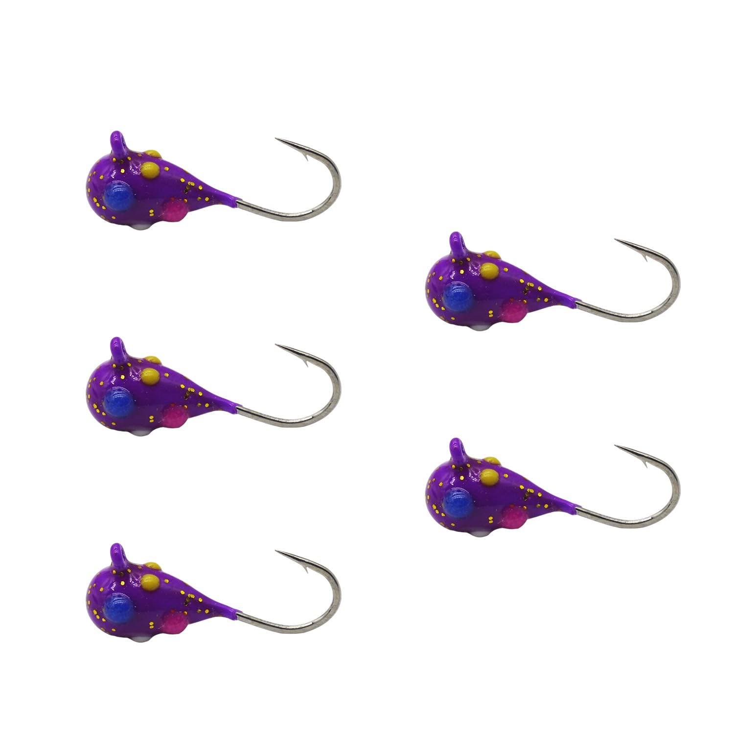 Tungsten Ice Fishing Jig Set Ice Fishing Lures, Max Sensitive Tungsten Tear Drop Ice Jig Head Hook for Panfish, Crappie, Walleye, Perch, Trout, Bluegill