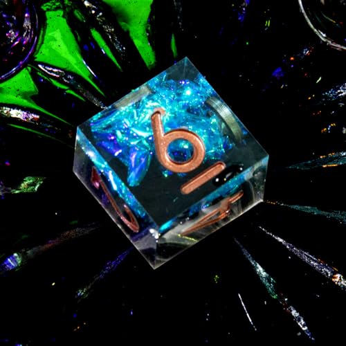 YEMEKO DND Dice Set - 7 Pcs Sharp Edge Resin Dice for Dungeons and Dragons, TTRPG Games - Blue Dark