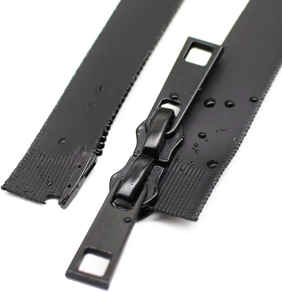 YaHoGa 40 Inch #5 Two Way Separating Waterproof Zippers Black Water Resistant Zippers for Jacket Sewing Coat Down Coats Tailor Craft (40" WP)