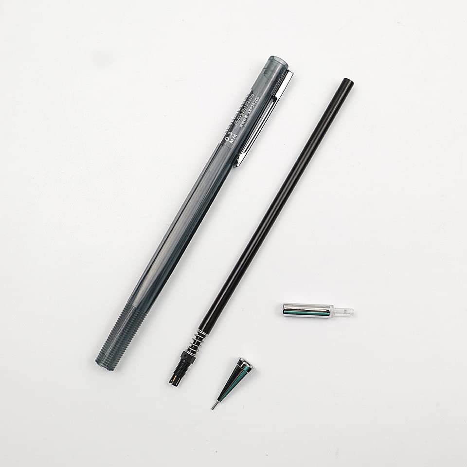 Ołówki 3 szt. Ołówek mechaniczny 0,3 mm Wyślij 2 pudełka wkładów do ołówków z metalową stalówką Ołówki automatyczne (3 ołówki) (3 ołówki)