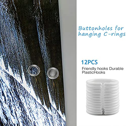 Rideau de douche polyester de qualité supérieure motif pierre 150x200 - 5