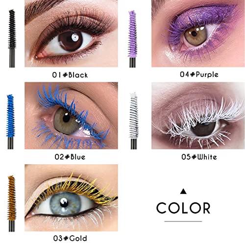 Astaron Colored Mascara Set, Blue Mascara With Eyelash Curler, 5 Colors Options, Natural Washable Color Mascara, Lengthening Defining Volumizing, No Clumping, Lasting Eye Makeup Party Stage Use #TOP3