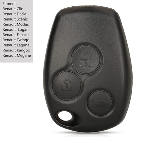 HooRLZ Vauxhall Vivaro Key Fob Cover Replacement For Vauxhall Vivaro R-enault Clio Scenic Twingo Kangoo Modus Dacia Logan Espace Remote Car Key Case Shell, 3 Button Clio Key Fob, Vauxhall Key Fob - Image 2