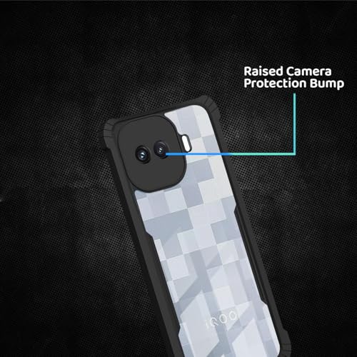 Image of Polycarbonate Crystal Clear Back Cover Case for iQOO 15R 5G | 360 Degree Protection | Shock Proof Design | Transparent Back Cover for iQOO 15R 5G - Black Bumper