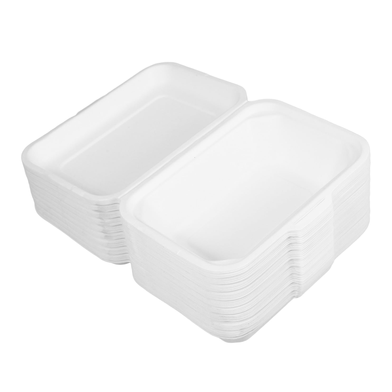 Scatole Monouso per Alimenti da Asporto 600ml, 50 Pezzi in Carta | Bianco, Capacità 600ml, Facili da Trasportare, per Confezionare Dolci e Pasti da Asporto