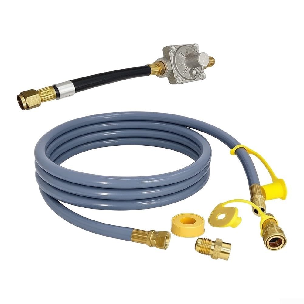Fauhapyway Quick Connect Gasschlauch-Set, 3 m, mit Regler für Grill