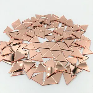 12mm Triangular Shape Mirror Mosaic Tiles Rose Gold Craft Mirror 120 Pieces