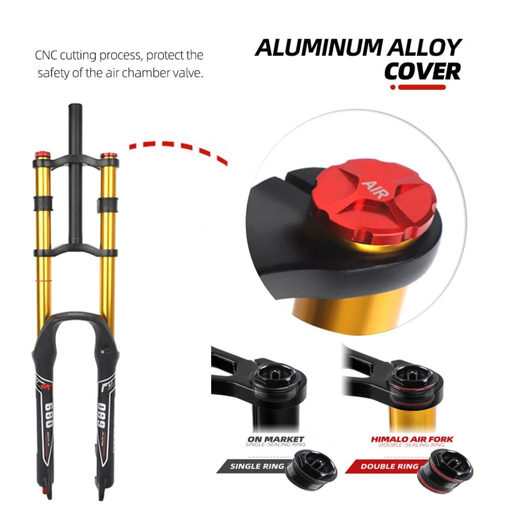 26 27,5 29 cali rower górski widelec downhill zawieszenie pneumatyczne podróż 130 mm 2.5-0.3 cm proste rowery przednie odbicie regulacja ręczna blokada hamulec tarczowy QR 9 mm