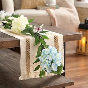 Valery Madelyn 6FT Spring Hydrangeas Garland with Lights for Mantle, Blue White Artificial Summer Flower Garland Decoration with Eucalyptus Leaves for Home Wedding Table Decor, Unique Gifts for Mom Valery Madelyn 6FT Spring Hydrangeas Garland with Lights for Mantle Blue White Artificial Summer Flower Garland Decoration with Eucalyptus Leaves for Home Wedding Table Decor Unique Gifts for Mom