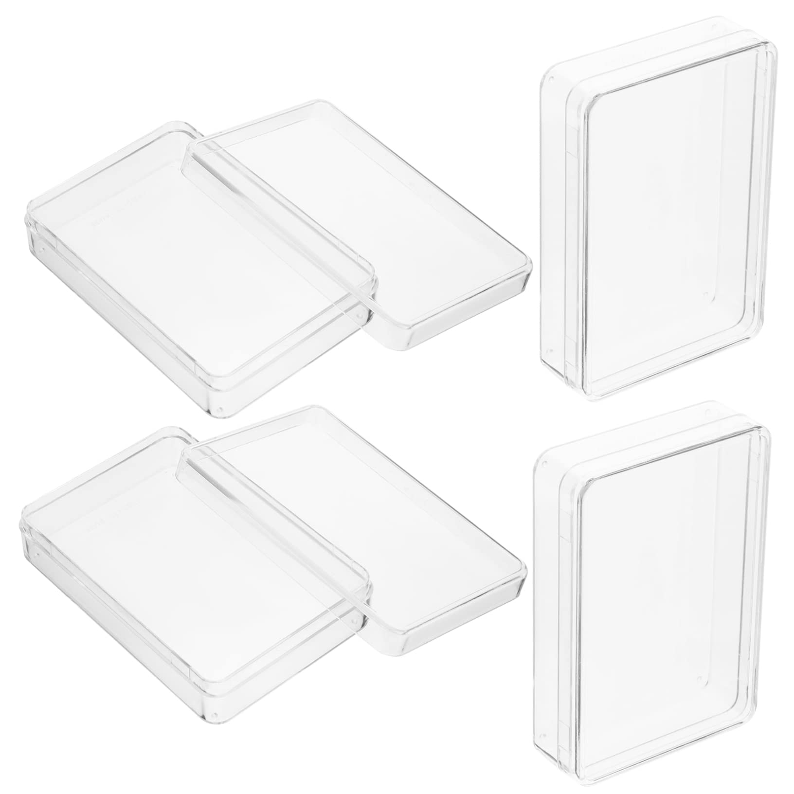 Toyvian 8piezas Caja De Almacenamiento para Cartas De Poker Estuche De Plástico Transparente Tapa Organizador Compacto para Barajas