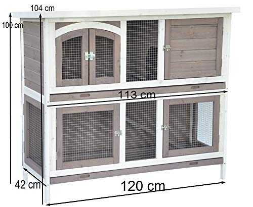 nanook System-Hasenstall Hasenstall Kaninchenstall XXL Meerschweinchenstall Balu erweiterbar draußen wetterfest 120 x 50 x 104 cm