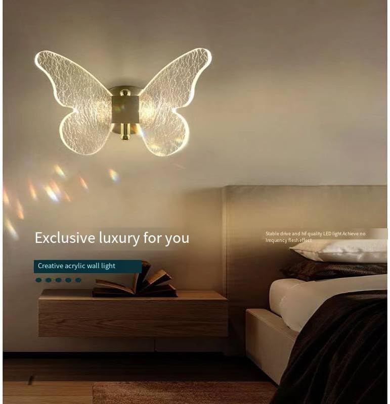 Butterfly Nordic Wall lamp Aisle Light Luxury Modern Simple European Hotel Wall Bed Bedroom American Personality