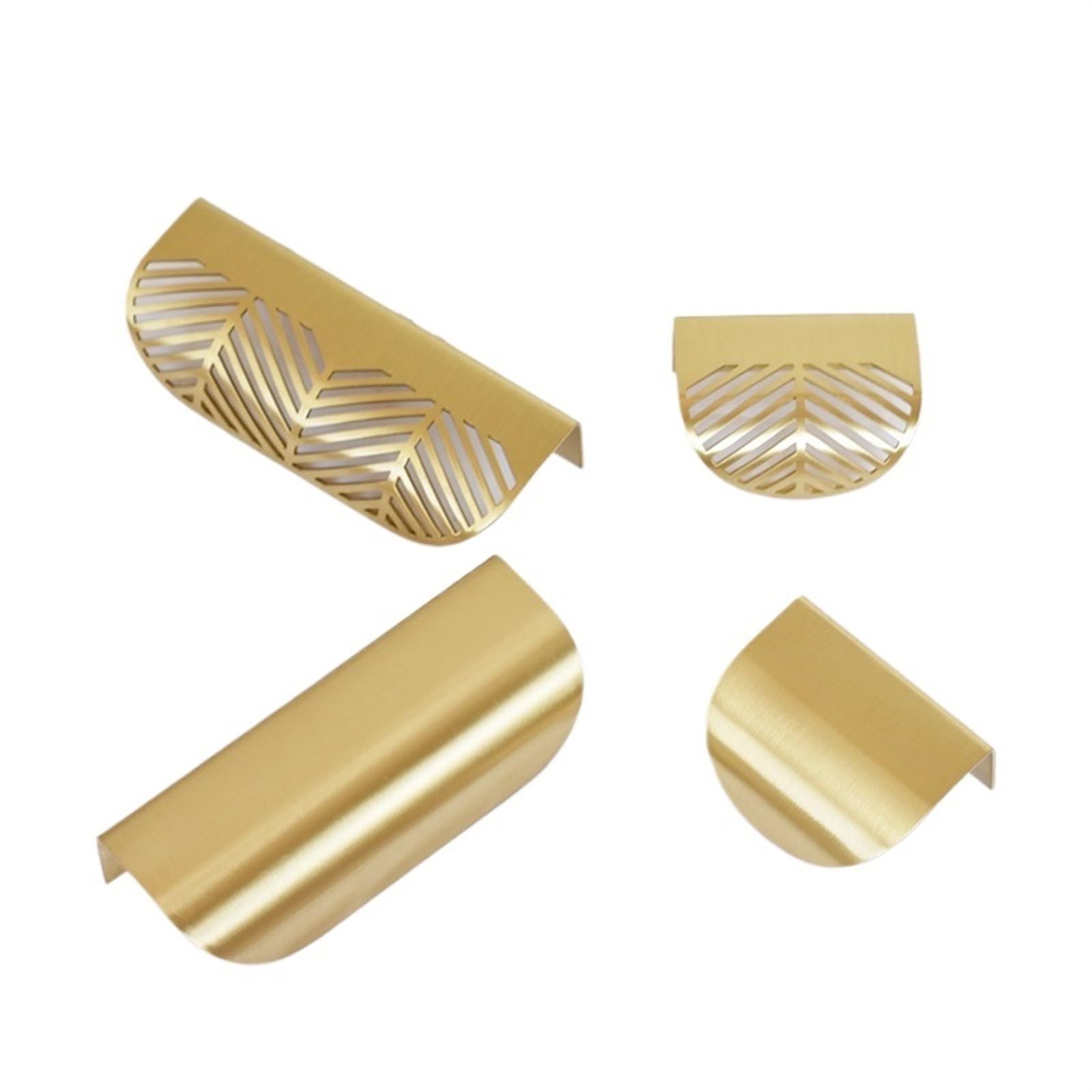 Hgasopld Brass Gold-A Finger Edge Pull, Concealed Furniture Cabinet Drawer Handles Leaf Shaped Multicolor(Brass Gold-A)
