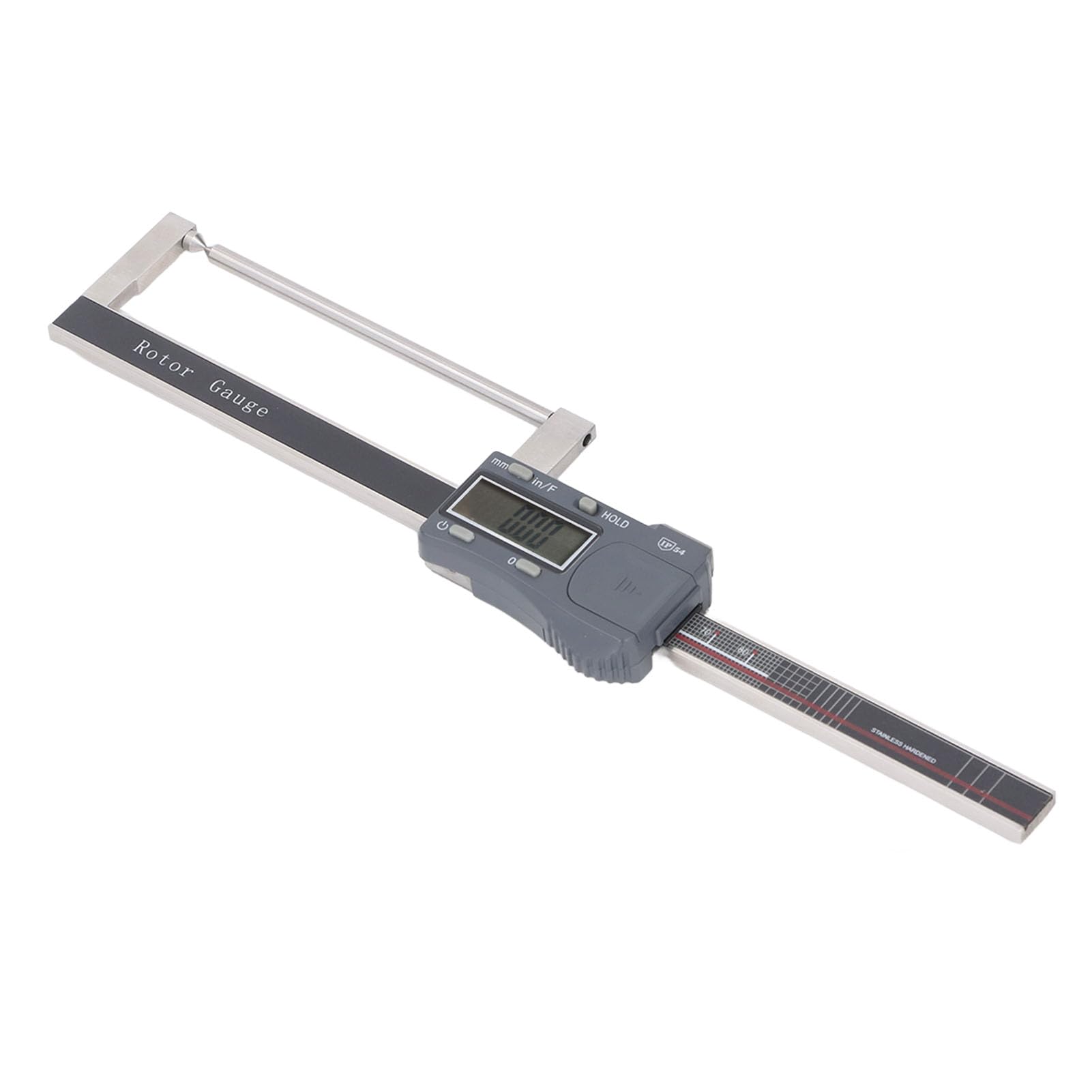 Calibrador Digital de Rotor de Freno, Acero Inoxidable, IP54 Impermeable, Rango 0-80mm, Precisión 0.01mm, con Pantalla Digital y Caja de Almacenamiento