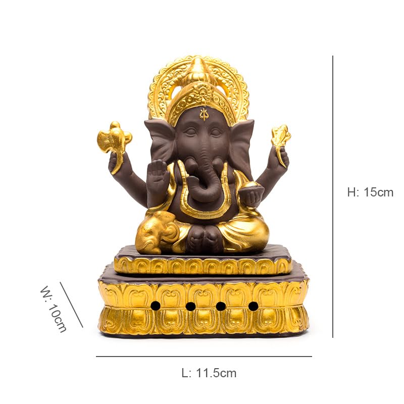 Portaincenso Bruciatore di incenso in Argilla Viola Ganesha Mammon, Elefante, divinità, Mascotte, Ornamenti in Ceramica, Porta incenso for Interni Bruciatore di Incenso A Riflusso