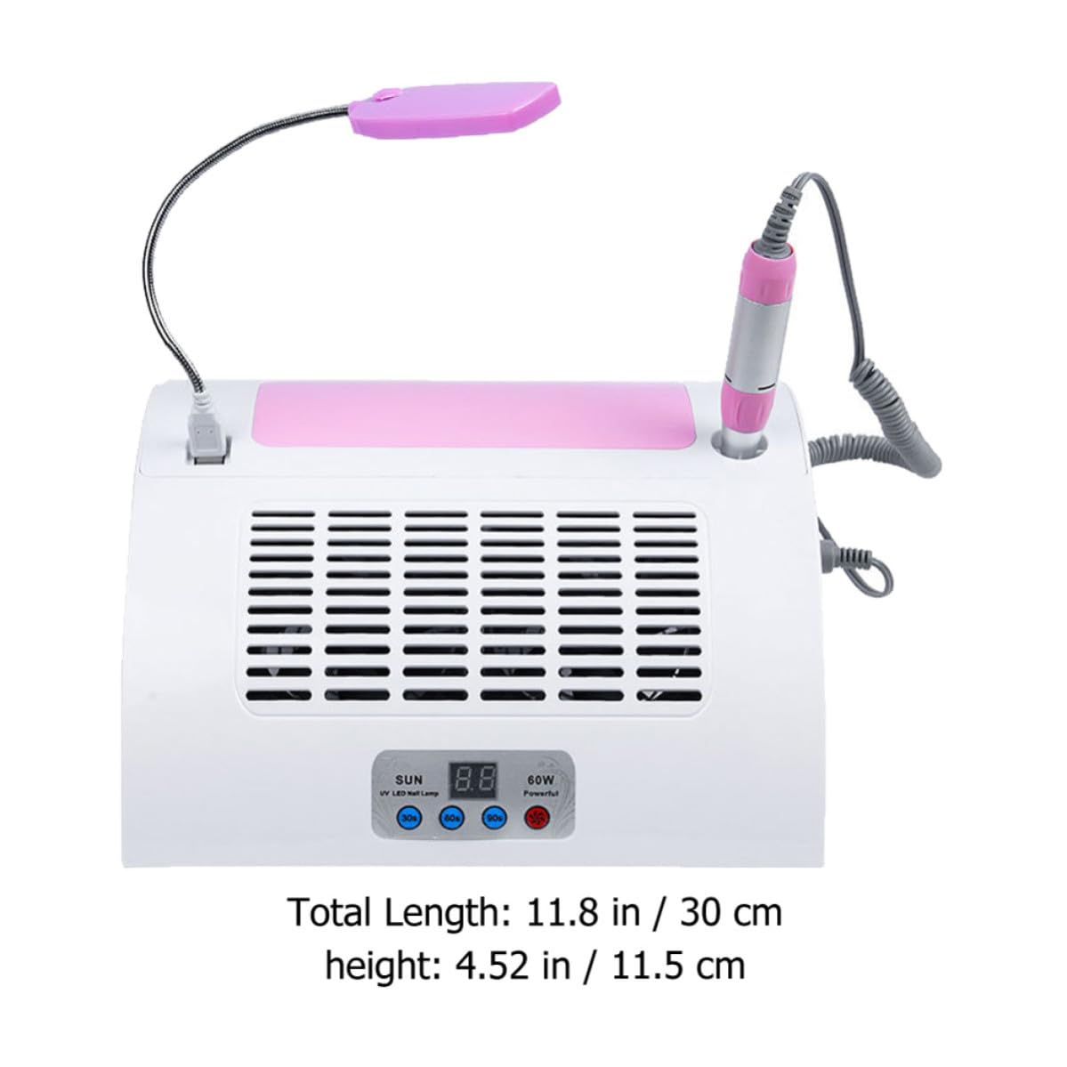 Machine à Limer les Ongles 60w Eu Plug ABS Blanc Aspiration