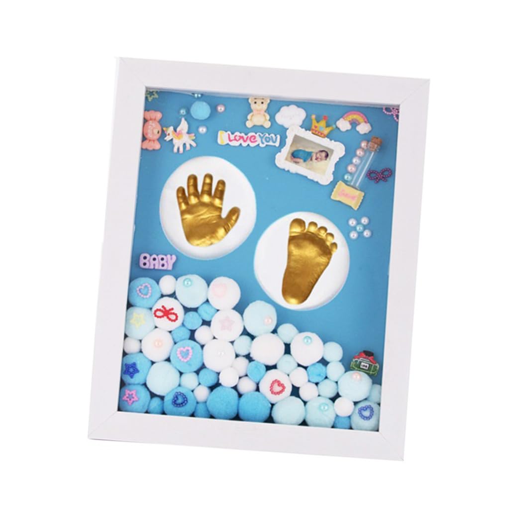 Toyvian Kit Impronte Mani e Piedi per Cornice Acrilica Oro, Set Regalo Nascita e Battesimo per Foto Ricordo e Decorazione Cameretta