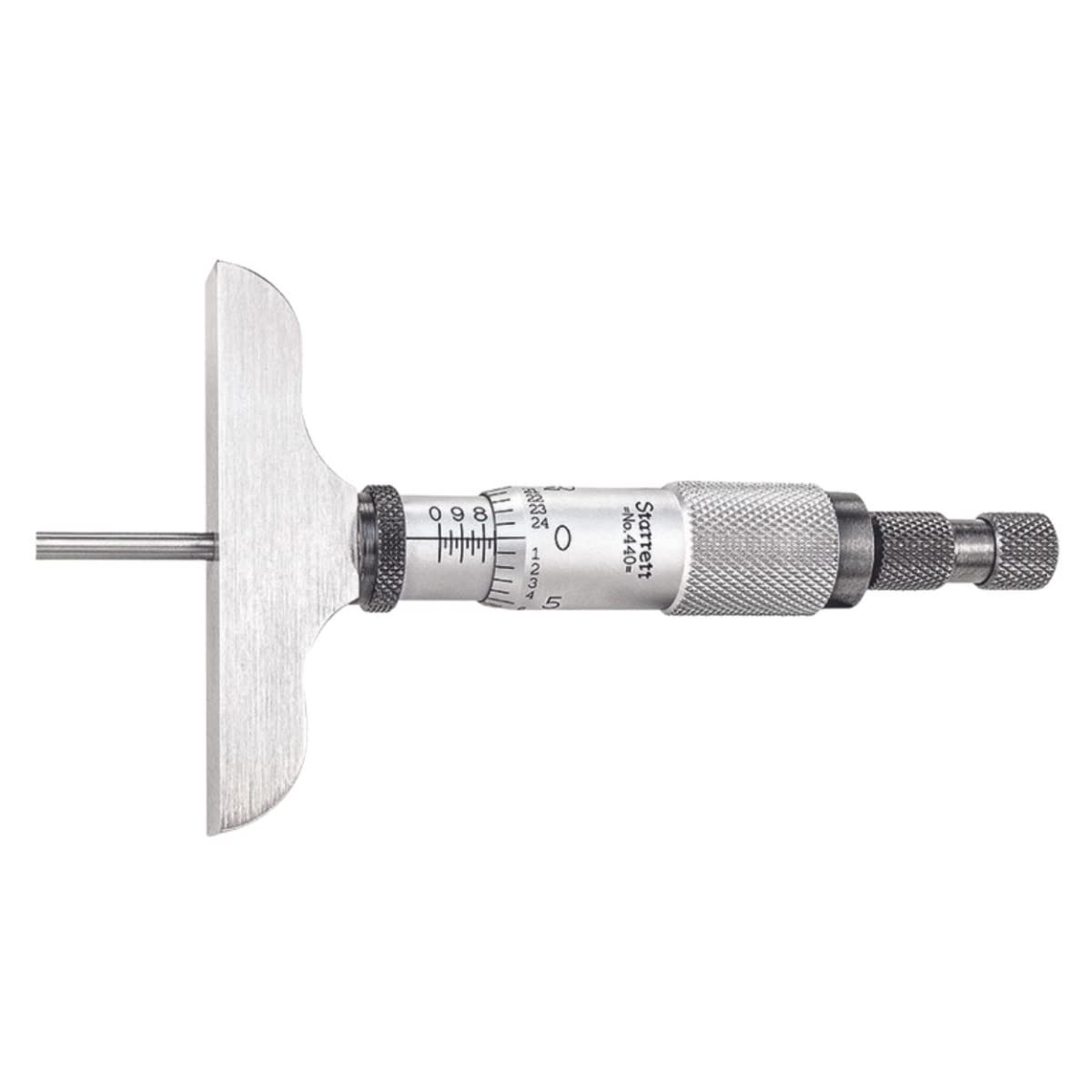 Starrett Micrometer Depth Gage with RingType Knurled Lock Nut