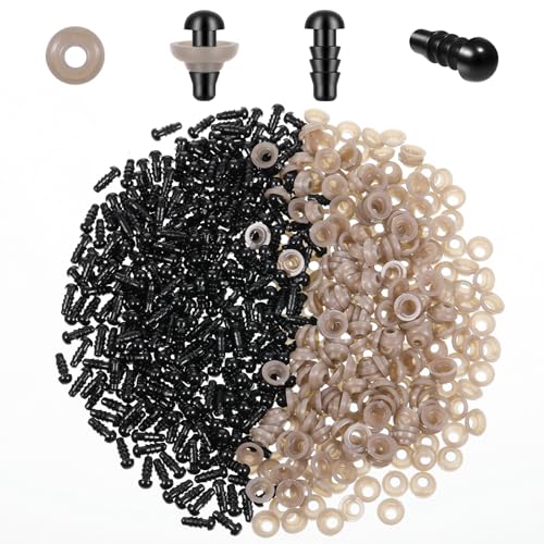 5mm Safety Eyes for Crocheting, 300 Pcs Plastic Eyes for Crochet Animals Sufficient Black Safety Eye for Stuffed Animals Bears Crochet Doll DIY Making Decorations