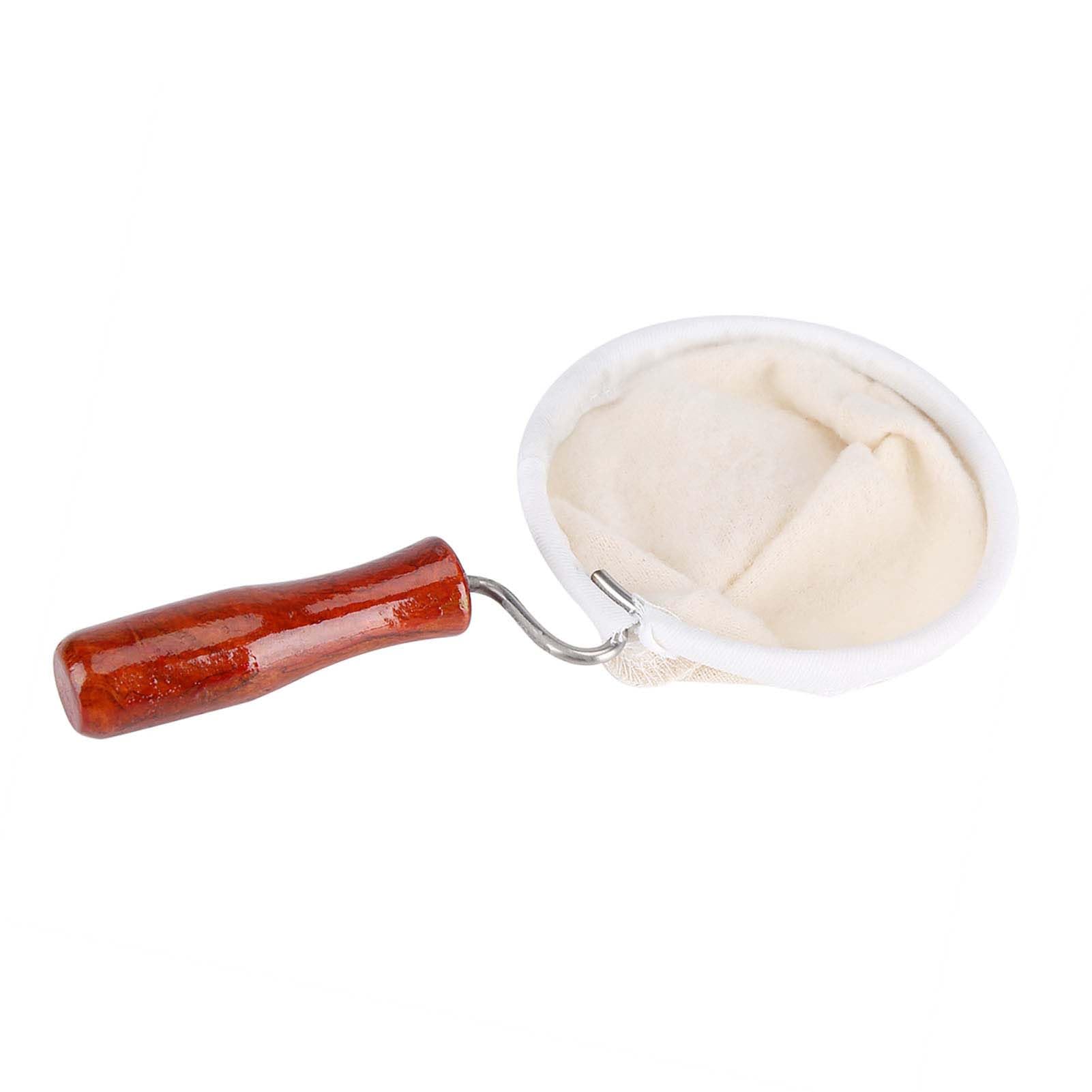 Raguso Filtro Per Caffè In Tessuto Di Flanella Con Manico In Legno - Riutilizzabile E Lavabile, Per 1-4 Persone (Scegli La Taglia) - 3