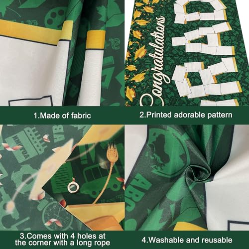 Image of KatchOn, Congratulations Graduation Photo Banner - 72x44 Inch | Personalized Graduation Banner, Graduation Decorations Class of 2026 | Green Graduation Backdrop for 2026 Graduation Decorations 2026